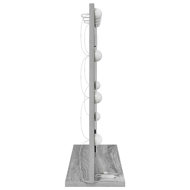 vidaXL Toalett Tükör LED -es lámpákkal Szürke Sonoma 60 x 55 x 18 cm