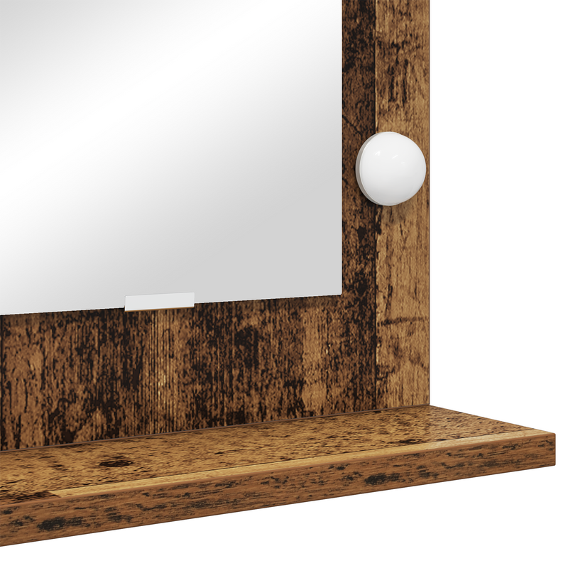 vidaXL Toalett Tükör Öreg fa 60 x 55 x 18 cm Megmunkált fa és üveg