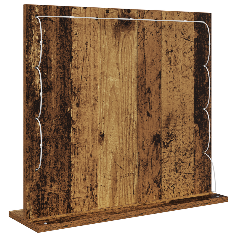 vidaXL Toalett Tükör Öreg fa 60 x 55 x 18 cm Megmunkált fa és üveg