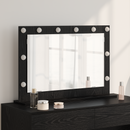 vidaXL Toalett Tükör Fekete tölgy 80 x 15 x 18 cm Üveg és mérnöki fa