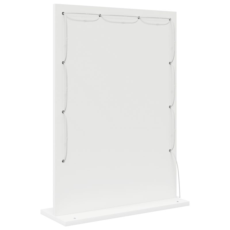 vidaXL Toalett Tükör Fehér 70 x 50 x 18 cm Megmunkált fa és üveg