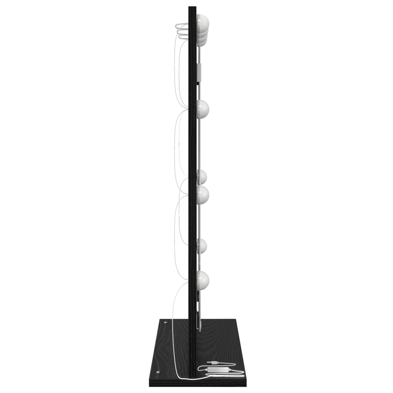 vidaXL Toalett Tükör LED -es lámpákkal Fekete tölgy 70 x 50 x 18 cm