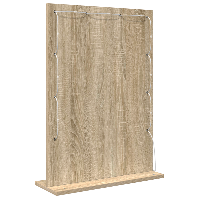 vidaXL Toalett Tükör LED -es lámpákkal Sonoma tölgy 70 x 50 x 18 cm