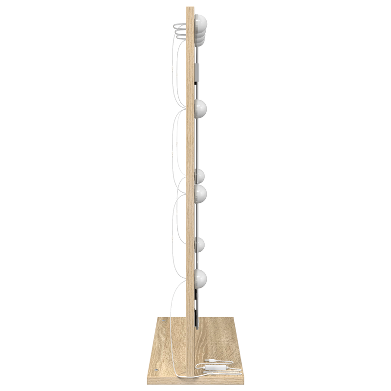vidaXL Toalett Tükör LED -es lámpákkal Sonoma tölgy 70 x 50 x 18 cm