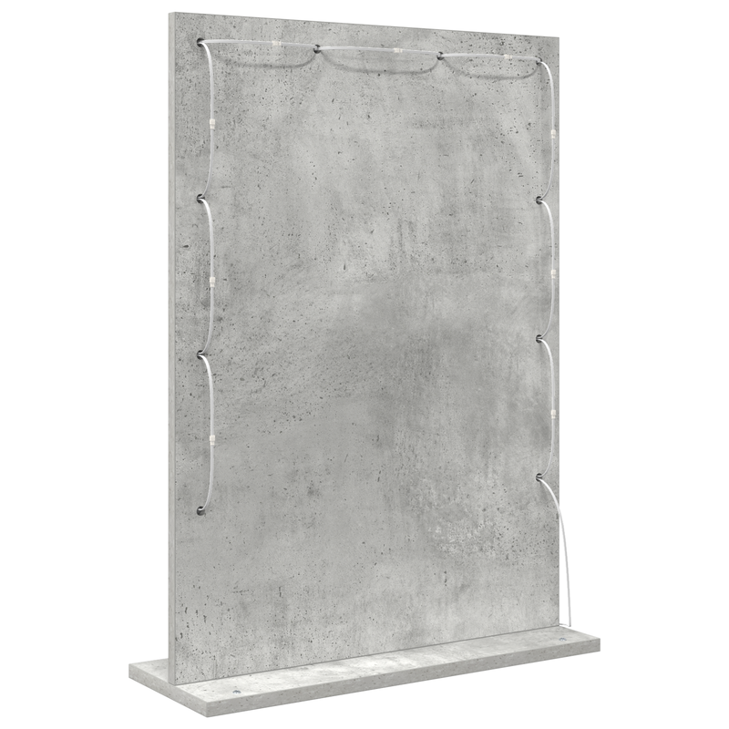 vidaXL Toalett Tükör LED -es lámpákkal Beton Szürke 70 x 50 x 18 cm