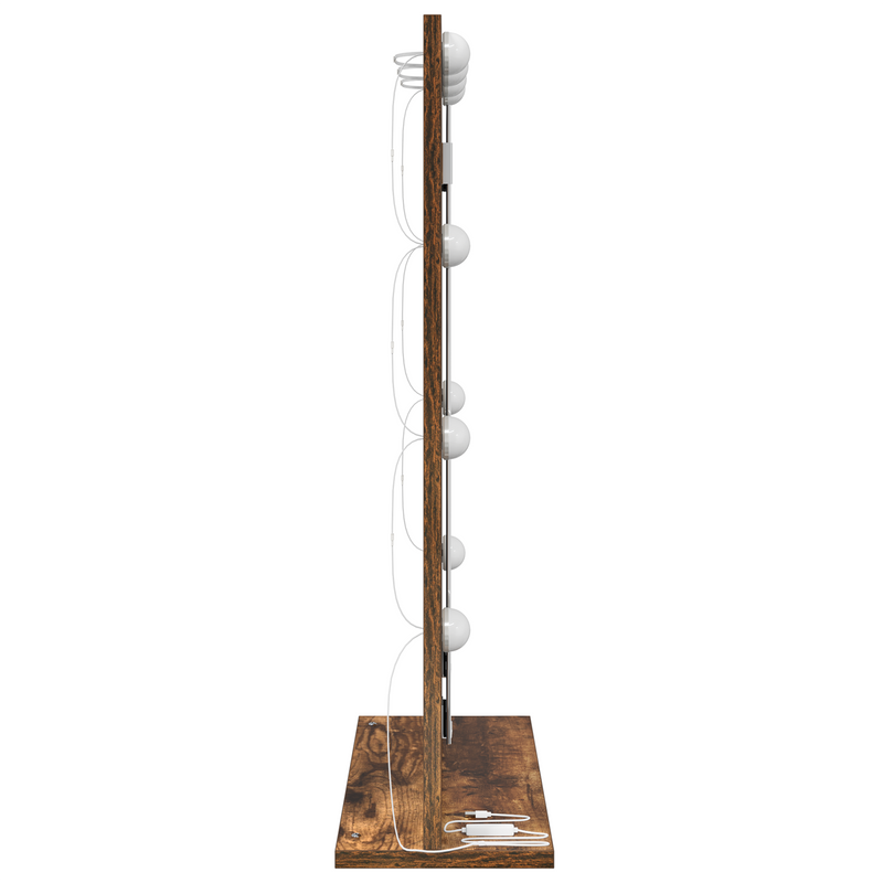 vidaXL Toalett Tükör LED -es lámpákkal Füstölt tölgy 70 x 50 x 18 cm