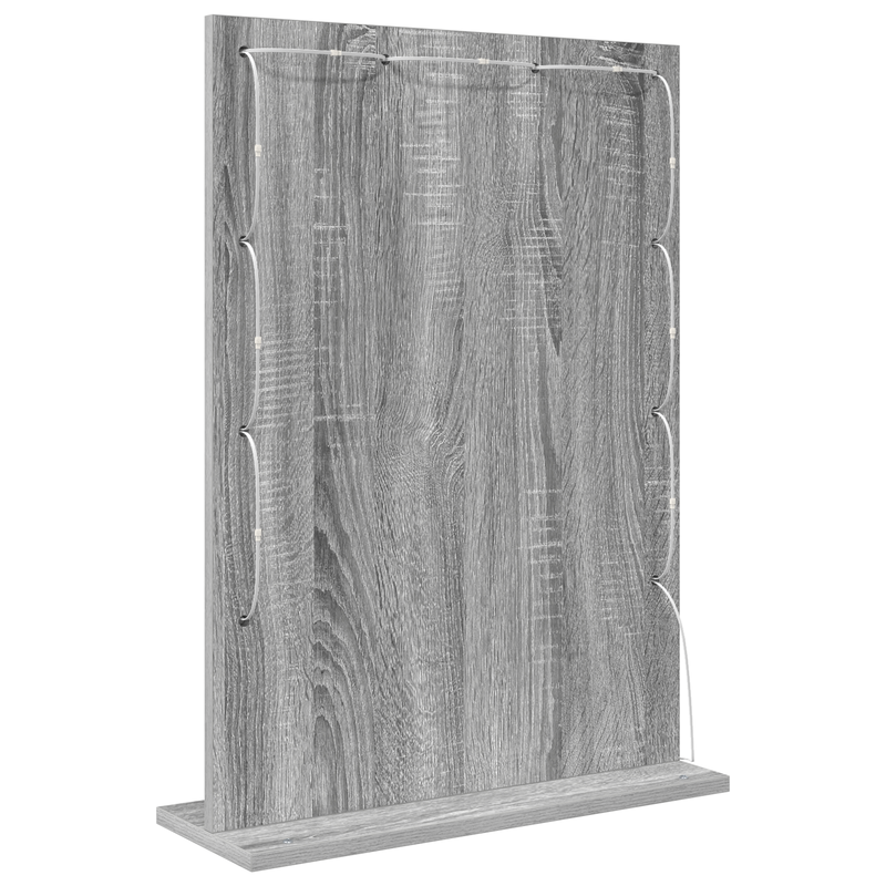 vidaXL Toalett Tükör LED -es lámpákkal Szürke Sonoma 70 x 50 x 18 cm