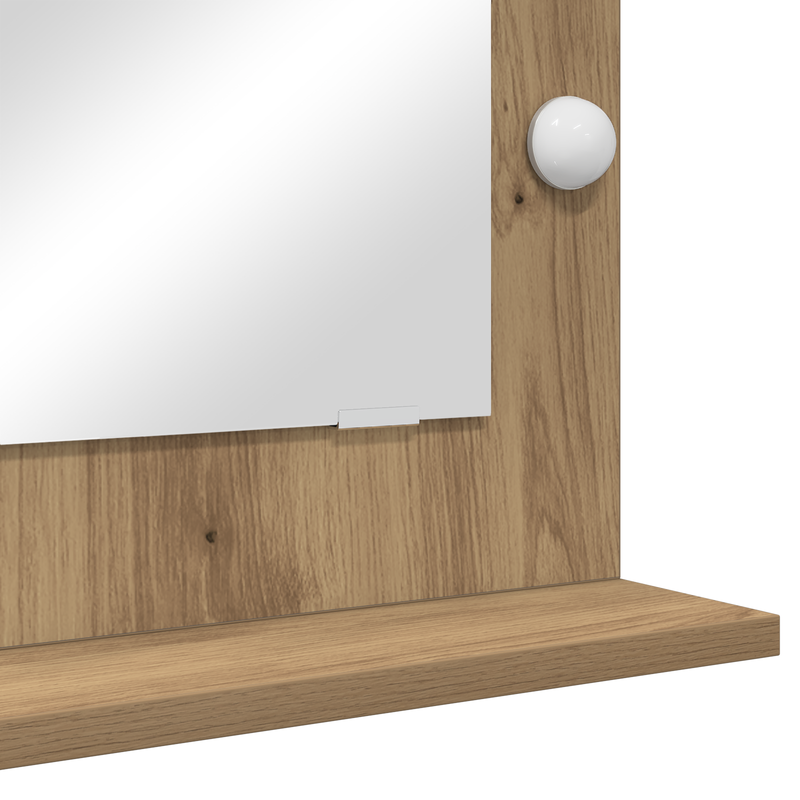 vidaXL Toalett Tükör LED -es lámpákkal Artisan tölgy 70 x 50 x 18 cm