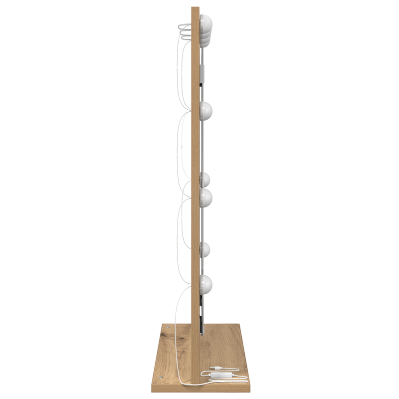 vidaXL Toalett Tükör LED -es lámpákkal Artisan tölgy 70 x 50 x 18 cm