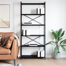 vidaXL Könyvespolc Fekete tölgy 80 x 30 x 189,5 cm Faanyag