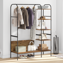 vidaXL Ruhafogó polcokkal tárolóval Barna 120 x 44 x 160 cm Faanyag
