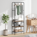 vidaXL Ruhafogó polcokkal tárolóval Régi fa 60 x 30 x 171 cm Faanyag