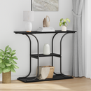 vidaXL Konzolasztal polcokkal Fekete tölgy 101 x 35 x 80,5 cm Faanyag
