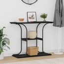 vidaXL Konzolasztal polcokkal Fekete tölgy 101 x 35 x 80,5 cm Faanyag