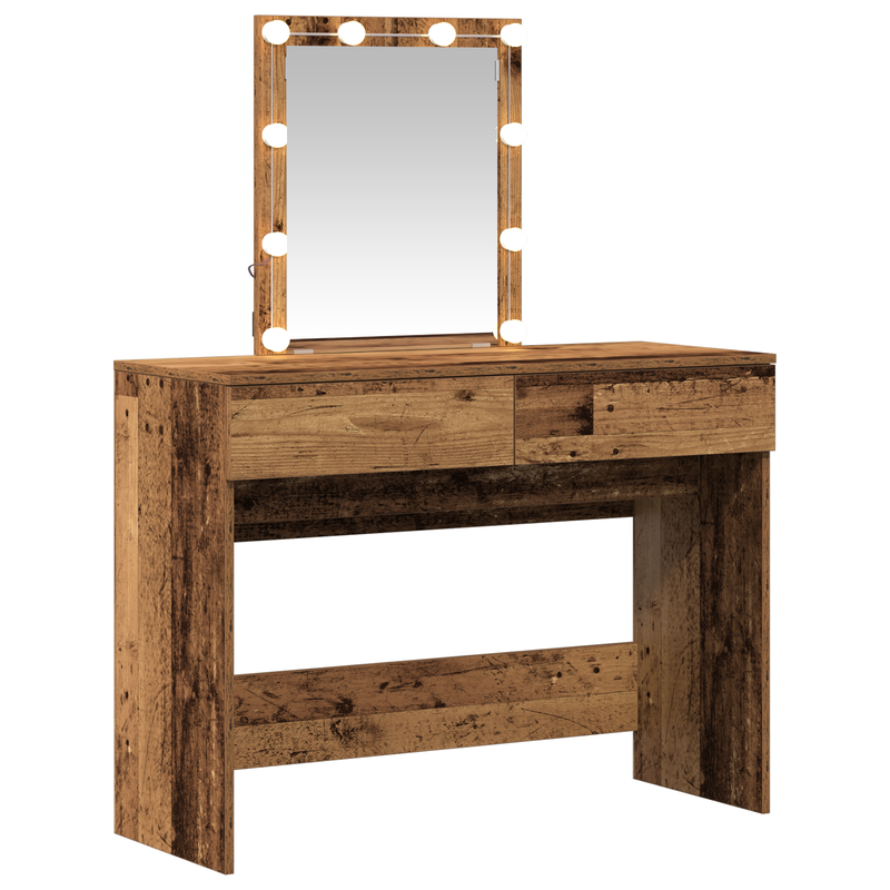 vidaXL Öltöztetőasztal fiókkal Öreg fa 100 x 40 x 130 cm Faanyag