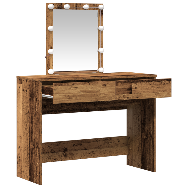 vidaXL Öltöztetőasztal fiókkal Öreg fa 100 x 40 x 130 cm Faanyag