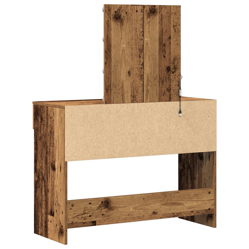 vidaXL Öltöztetőasztal fiókkal Öreg fa 100 x 40 x 130 cm Faanyag
