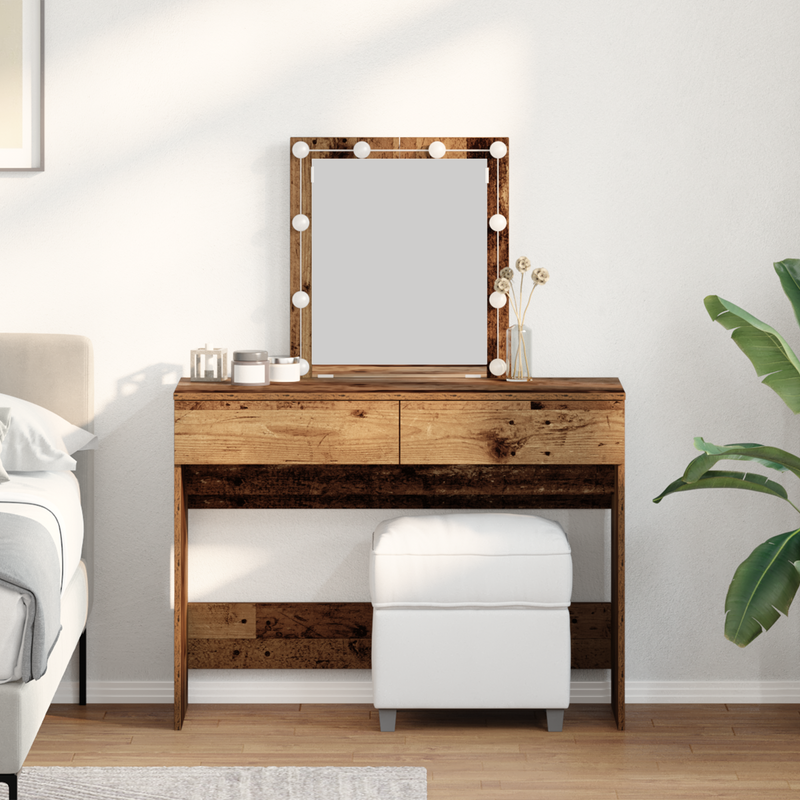 vidaXL Öltöztetőasztal fiókkal Öreg fa 100 x 40 x 130 cm Faanyag