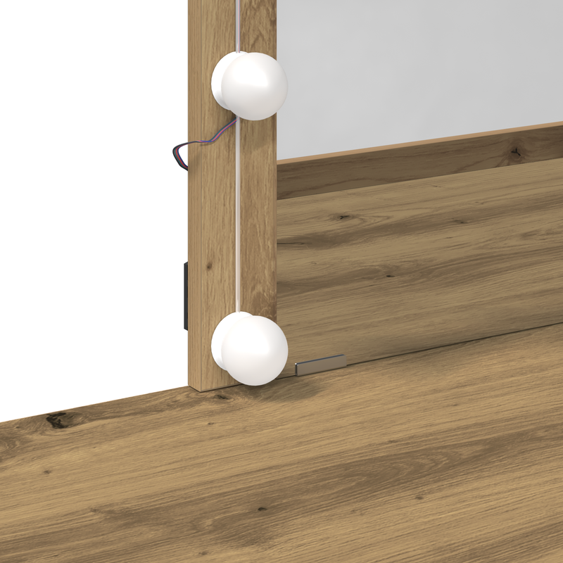 vidaXL Öltöztetőasztal kézműves tölgy 100 x 40 x 130 cm Faanyag