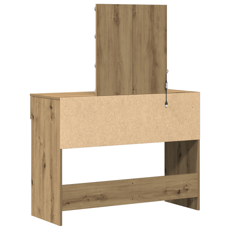 vidaXL Öltöztetőasztal kézműves tölgy 100 x 40 x 130 cm Faanyag