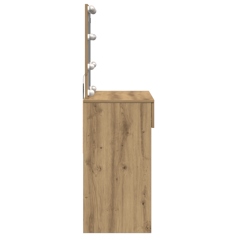 vidaXL Öltöztetőasztal kézműves tölgy 100 x 40 x 130 cm Faanyag