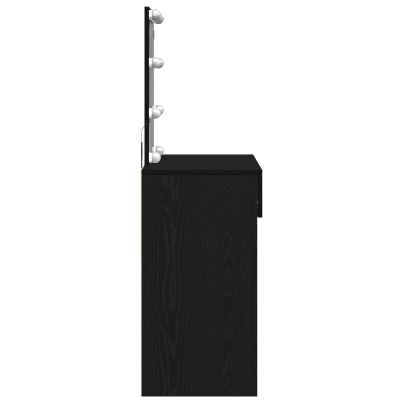 vidaXL Öltöztetőasztal fiókkal Musta tammi 100 x 40 x 130 cm Faanyag