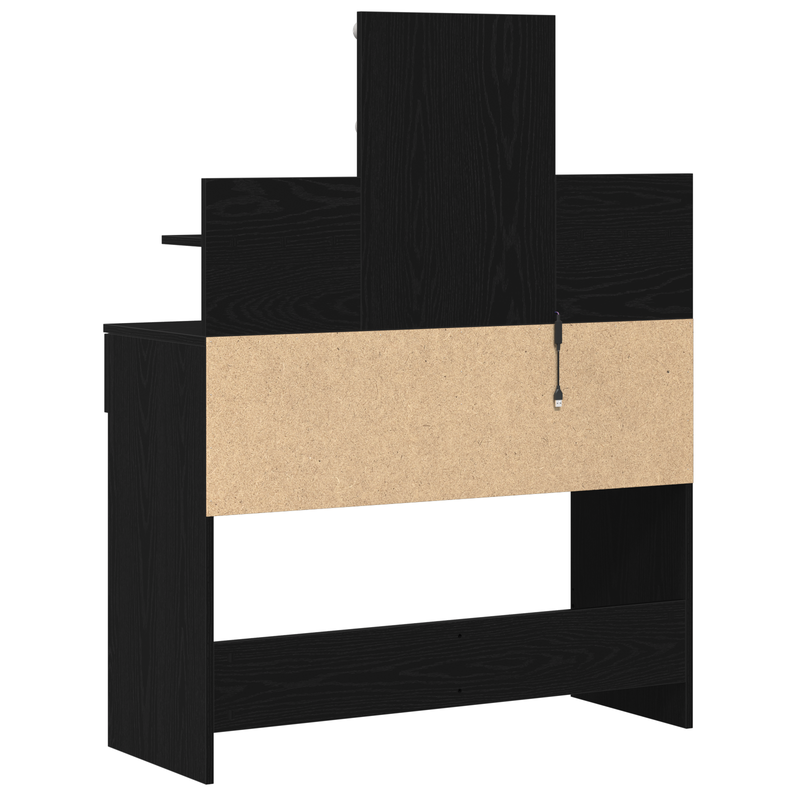vidaXL Sminktükör fiókkal Musta tammi 100 x 40 x 130 cm Faanyag