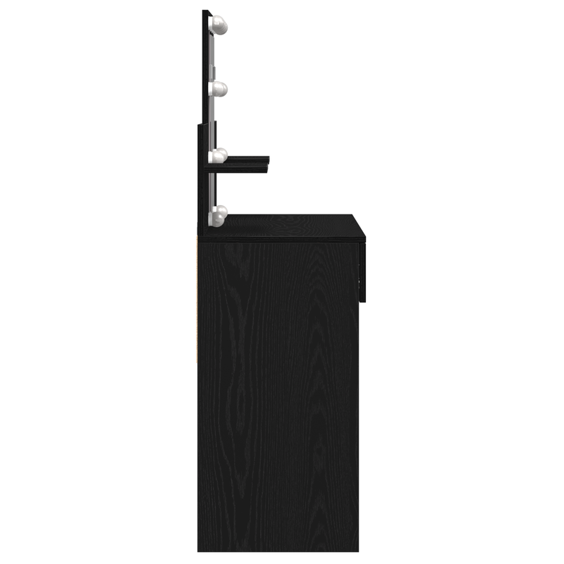 vidaXL Sminktükör fiókkal Musta tammi 100 x 40 x 130 cm Faanyag