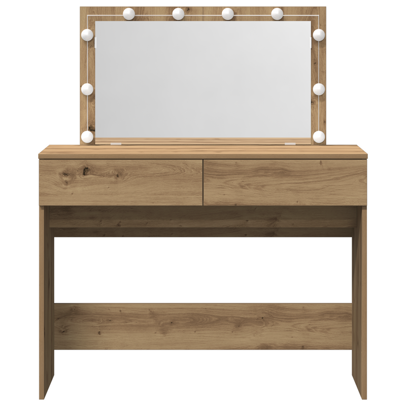 vidaXL Sminkasztal fiókkal kézműves tölgy 100 x 40 x 120 cm Faanyag