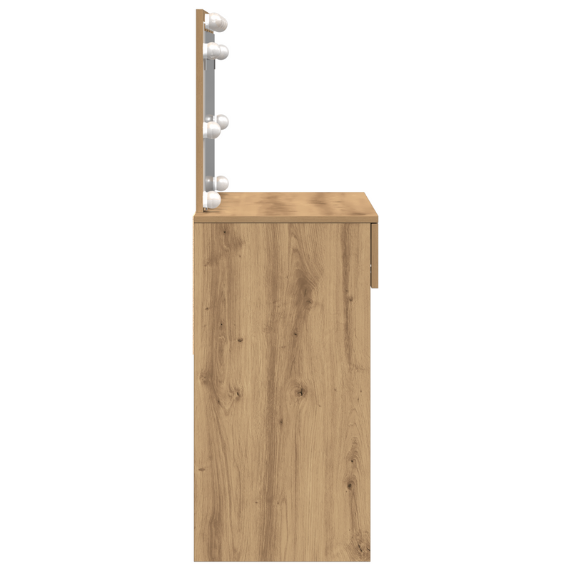 vidaXL Sminkasztal fiókkal kézműves tölgy 100 x 40 x 120 cm Faanyag