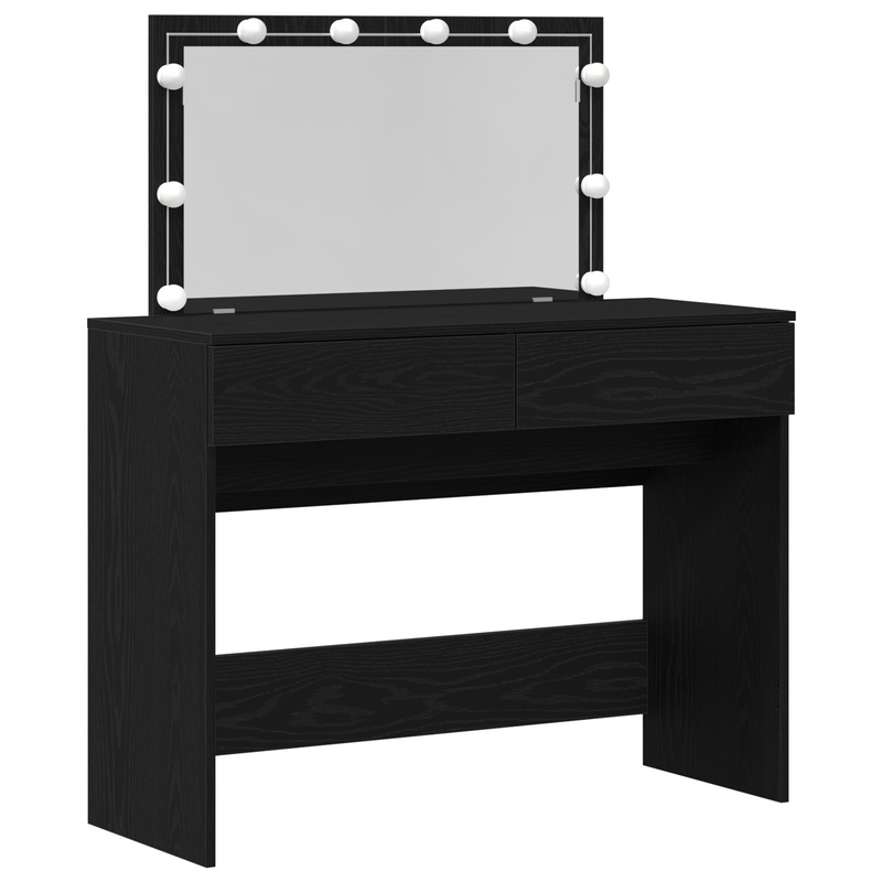vidaXL Sminkasztal fiókkal Musta tammi 100 x 40 x 120 cm Faanyag