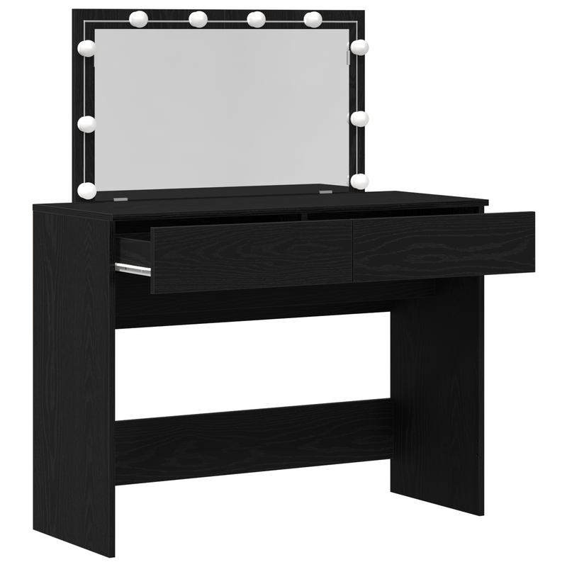 vidaXL Sminkasztal fiókkal Musta tammi 100 x 40 x 120 cm Faanyag