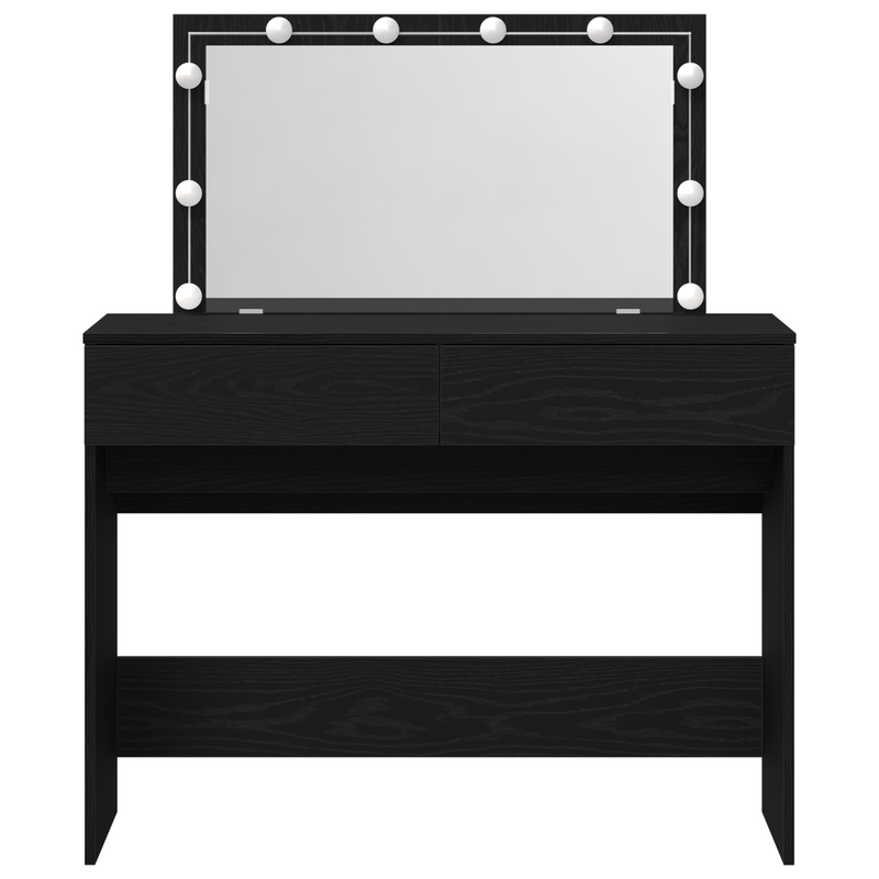 vidaXL Sminkasztal fiókkal Musta tammi 100 x 40 x 120 cm Faanyag