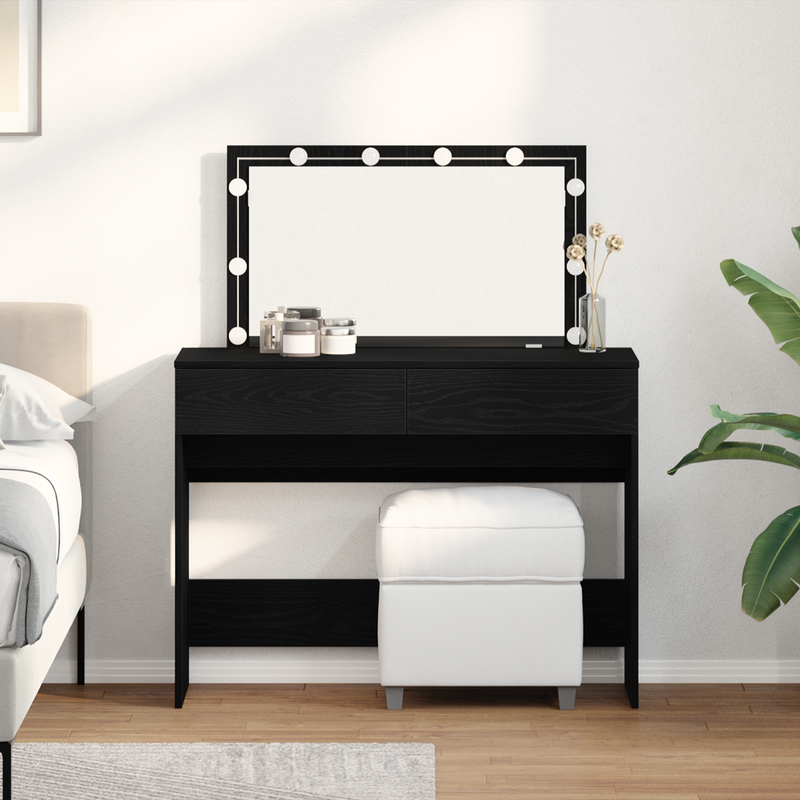 vidaXL Sminkasztal fiókkal Musta tammi 100 x 40 x 120 cm Faanyag