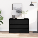 vidaXL Fiókos szekrény fiókkal Fekete 80 x 41 x 58 cm Faanyag