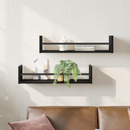 vidaXL Falpolc Falra szerelhető 2 pcs Fekete tölgy 60 x 16 x 14 cm