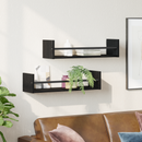 vidaXL Falpolc Falra szerelhető 2 pcs Fekete tölgy 60 x 16 x 14 cm