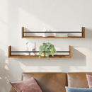 vidaXL Falpolc Falra szerelhető 2 pcs Öreg fa 80 x 16 x 14 cm