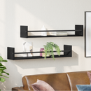 vidaXL Falpolc Falra szerelhető 2 pcs Fekete tölgy 80 x 16 x 14 cm
