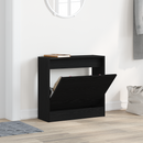 vidaXL Cipőszekrény polcokkal Fekete tölgy 60 x 21 x 57 cm Faanyag