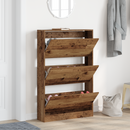 vidaXL Cipőszekrény polcokkal Öreg fa 80 x 21 x 125,5 cm Faanyag