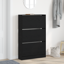 vidaXL Cipőszekrény polcokkal Fekete tölgy 80 x 21 x 125,5 cm Faanyag