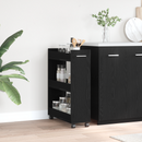 vidaXL Cabinet kerékkel Fekete tölgy 60 x 22 x 79 cm