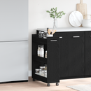 vidaXL Cabinet kerékkel Fekete tölgy 60 x 22 x 79 cm
