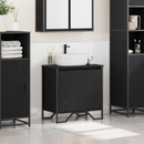 vidaXL Fürdőszobai mosdószekrény Fekete tölgy 60 x 35 x 60 cm Faanyag