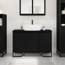 vidaXL Fürdőszobai mosdószekrény Fekete tölgy 91 x 35 x 60 cm Faanyag