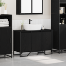 vidaXL Fürdőszobai mosdószekrény Fekete tölgy 91 x 35 x 60 cm Faanyag