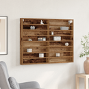 vidaXL Kiállító szekrény polcokkal Öreg fa 100 x 8,5 x 75 cm Faanyag