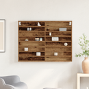 vidaXL Kiállító szekrény polcokkal Öreg fa 100 x 8,5 x 75 cm Faanyag