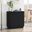 vidaXL Komód LED -es lámpákkal Fekete tölgy 71 x 34.5 x 75 cm Faanyag